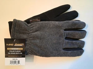 Hand Armor XL Gloves Deerskin Leather Palm- 100 GRAM HEATLOCK - GRAY - Picture 1 of 5