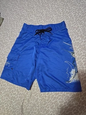 Traje de baño para niño Guy Harvey Board Shorts negro marlín pez gráfico talla 12 Foto 1 de 4