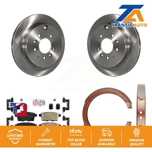 Rear Disc Rotors Ceramic Pads Parking Shoes Kit For Ford Edge Mazda CX-7 Lincoln - Picture 1 of 12
