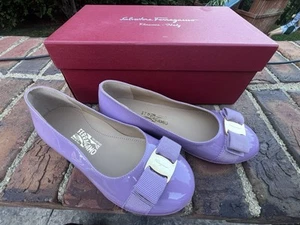 SALVATORE FERRAGAMO KIDS VARINA MINI LILA #12us LITTLE KIDS $325 - Picture 1 of 8