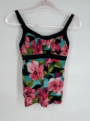 Traje de baño Tankini Caribbean Joe Island Supply Co para mujer talla 8 rosa negro Foto 1 de 4