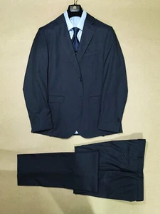 Elegant outfit navy suit woll super 130s Massimo Dutti size 46R - Picture 1 of 16