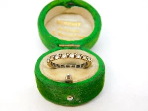 9ct Yellow Gold & Spinel Set Eternity Ring Vintage c1970 Size M 1/2 UK - Picture 1 of 5