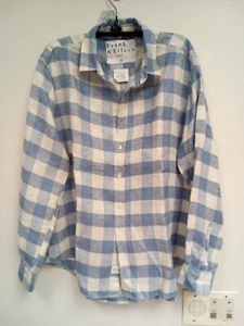 FRANK&EILEEN plaid linen button down Eileen shirt blouse M - Picture 1 of 12