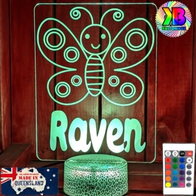 Cute Butterfly Personalised 3D LED Battery USB Night Light Colour Change Lamp - image 1 of 4