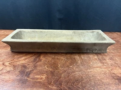 Vintage Primitive Wooden Hand Carved Dough Bowl Trough 6 X 17.5 - Image 1 of 4