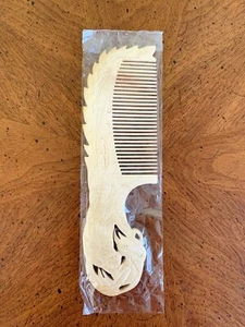 B811D Handmade Natural Wooden Hair Comb Decoration Comb Fine Tooth Comb - Picture 1 of 14