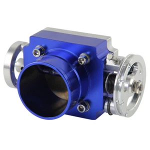 Upgraded High Flow Universal Aluminum 65mm Intake Throttle Body Blue - Picture 1 of 9