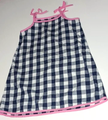 Vestido funda de almohada Hanna Andersson niñas talla 120 6-7 cuadros guinga Foto 1 de 4