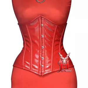 Corsetto sottopetto rosso vernice corsetto ottima vita training PVC Underbust corsetti - Foto 1 di 13