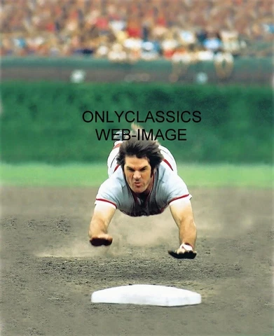 BASEBALL PLAYER LEGEND PETE ROSE SUPER DIVE SLIDE "CHARLIE HUSTLE" 11X14 POSTER Cover