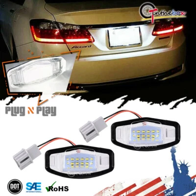 2* Luz LED de matrícula para Honda Civic Sedán 2013-2015 9ª generación blanco brillante Foto 1 de 4