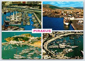 Collage de fotos de lugares/hitos famosos de postal en El Pireo Grecia de colección - Imagen 1 de 2