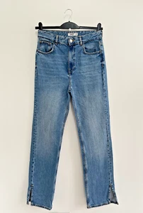 Pull & Bear Jeans Wide Blue Stonewashed Denim UK 10 / 33" Leg - Picture 1 of 9