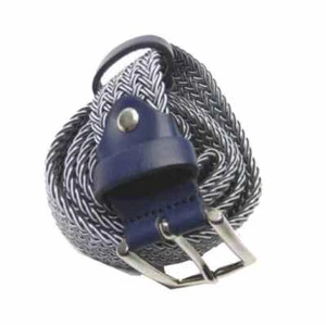 Cintura uomo grigia corda intrecciata melange argento pelle blu 95 110 120 italy - Imagen 1 de 2