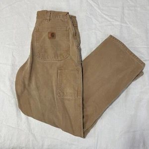 Salopette Carhartt Pantalone da Lavoro Uomo 32x32 Beige Tela Anatra B11 Abbigliamento da Lavoro Dritto - Foto 1 di 14