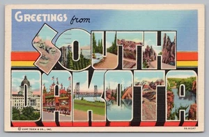 Postcard SD Large Letter Greetings from South Dakota Posted 1946 - Picture 1 of 2