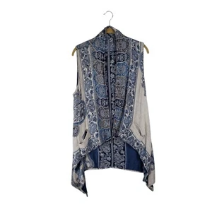 Petersilie & Salbei künstlerische Wendeweste M Paisley Schal Print offen Wasserfall - Bild 1 von 11