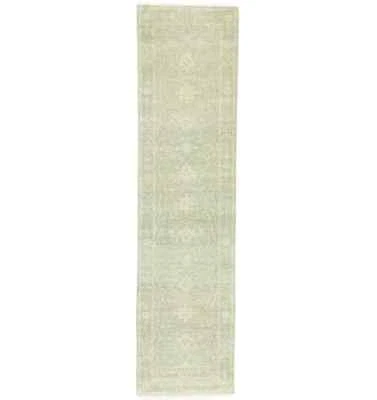 Muted Distressed Floral Transitional Runner Rug Oriental Hallway Carpet 3X10 ft - Image 1 of 4