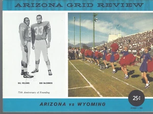 1960 10/1 football program Wyoming Cowboys v Arizona Wildcats Bill Williams VG - Picture 1 of 1