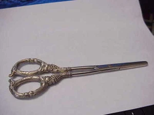 Sterling antique old preowned  Grape design shears or scissors - Picture 1 of 6
