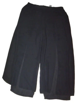 Studio 1940 Solid Black Chiffon Sheer Wide Leg Harem Pants Size Women's 18W - Image 1 of 4