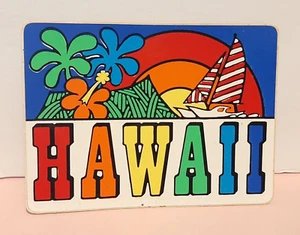 Raro Vintage Hawaii 80’s Pegatina Hawaiian Kine Kards Calcomanía Arco Iris Velero 4x3 - Imagen 1 de 2