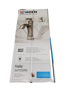 Moen 84970SRN Halle Einhand Einloch Badarmatur mit Ablauf & Deckplatte - Bild 1 von 5