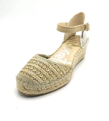 Vidorreta 09200 decollete rafia pelle beige marrone zeppa T 5cm Foto 1 de 4