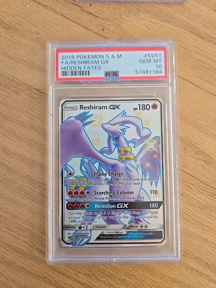 Reshiram GX SV51/SV94 Hidden Fates: Shiny Vault Holo PSA 10 - Image 1 of 1