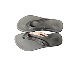 Flojos Women's Aloha Flip Flops Black - Sz 7 New Without Tag - Picture 1 of 5