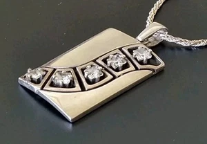 Designer Collier Silber 925 Bergkristall mit sehr langer Kette 1 m - Bild 1 von 15