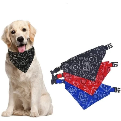 Adjustable Triangular Pet Bandana Scarf for Dog Cat Puppy Washable Neck Decor - Image 1 of 4