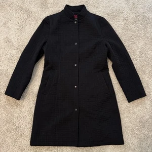 London Fog Peacoat Women’s Small Regular Black Poly Blend Pearl Snap Pockets LS - Picture 1 of 10
