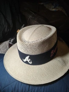 Atlanta Braves Straw Hat Made in Jacksonville,FL Here's Fred Golf Company 1 Size - Picture 1 of 14