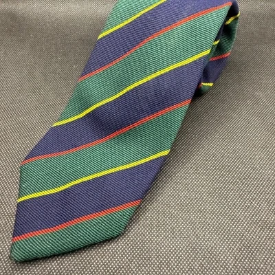 Corbata de seda a rayas vintage años 70 Burberrys hecha en Londres 58" x 3" Foto 1 de 4