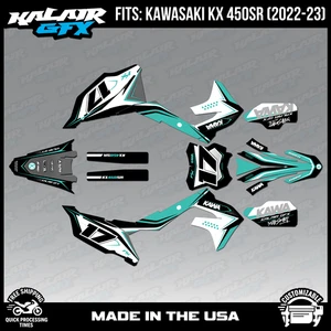Graphics Decal Kit for Kawasaki KX450SR (2022-2023) Stellar Series - Teal - Picture 1 of 4