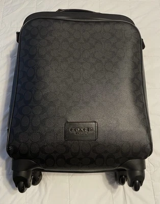 Auth COACH Signature Coach Black CarryOn Case Suitcase - Image 1 of 4