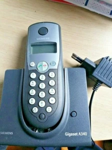 Siemens Gigaset A340 Analogique Téléphone sans Fil Graphite - Afbeelding 1 van 2