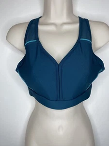 Avia Sports Bra Blue Green Crosses In Back Running Bra Size M (8-10) - Picture 1 of 7