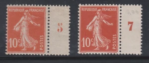FRANCE SEMEUSE 2 X YT 138 N** MNH 2 BDF AVEC MILLESIMES ... VARIETES AL - Imagen 1 de 2