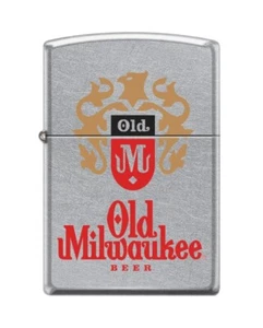 Old Milwaukee Beer Crest Logo - Street Chrome Zippo Lighter - Picture 1 of 3