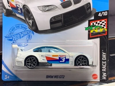 Hot Wheels BMW M3 GT2 HW Race Day 4/10 White 2021 #57 Long Card - Image 1 of 4
