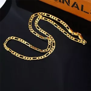Fashion 18K Gold Plated Men's Punk Chain Necklace Women Long Necklace Jewe`sf s - Picture 1 of 9