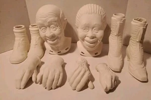 Vintage William Wallace Grandma Grandpa bisque Porcelain Dolls African American - Picture 1 of 12