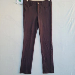 NYDJ Smart Trousers Women Size L Brown Skinny Tapered Leg 30.5in Stretch - Picture 1 of 10