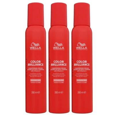 Wella Invigo Color Brilliance 3 x 200 ml Conditioning Mousse Schaum für colorier
