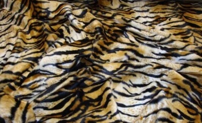 Siberian Tiger Gold Velboa upholstery Fabric per yard 60” wide - Image 1 of 2