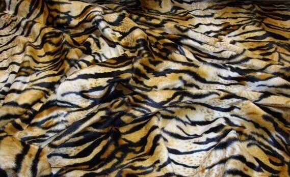 Siberian Tiger Gold Velboa upholstery Fabric per yard 60” wide - Image 1 of 2