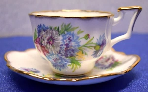 Vintage Salisbury Bone China #854704 Tasse & Untertasse Tee Kaffee Goldakzent - Bild 1 von 12